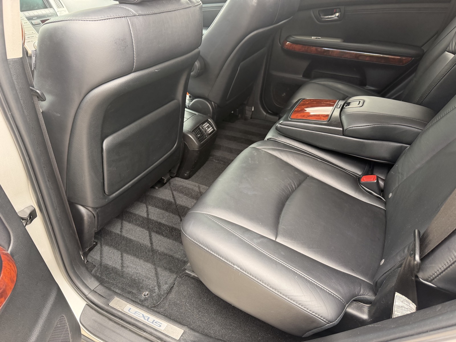 SUV rear seats with clean black leather