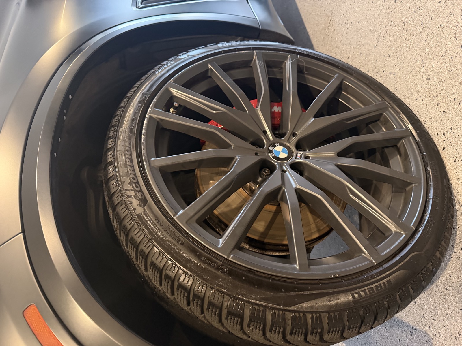 Clean BMW wheel and tire close-up